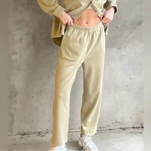Oak + Fort Lounge Pants Beige Small Petite
